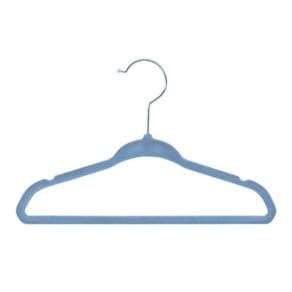Cabide Veludo Infantil Slim Azul  Kit 10 pçs