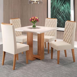 Mesa de Jantar 4 Lugares Charlotte Blonde - Panorama Móveis