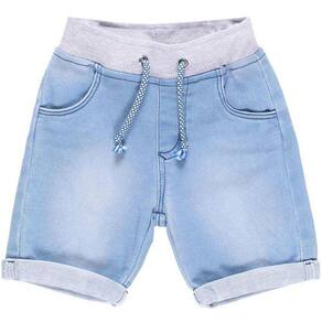 Bermuda Infantil Jeans Com Ribana No Cós Mania Kids Ref:1035 P/G