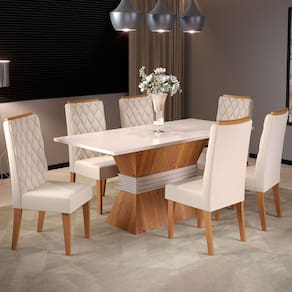 Mesa de Jantar 6 Lugares Las Vegas Blonde - Panorama Móveis