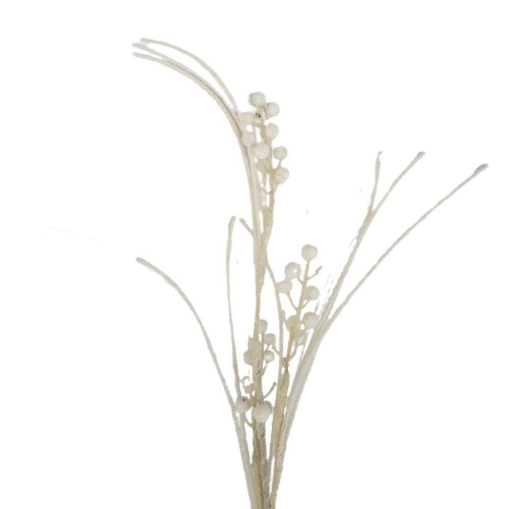 Galho Decorativo Natal Com 75cm Branco 75cm
