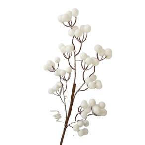 Galho Decorativo Com Bagas De Eps Branco 57cm