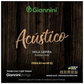 Encordoamento Viola Giannini Gesval Bronze 65/35 Prateado Cebolao Em E