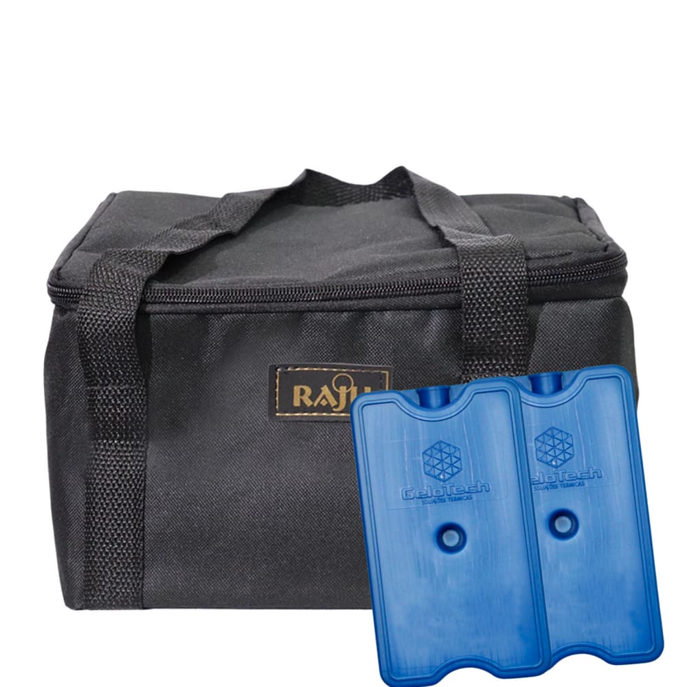 Bolsa Térmica Camping Pesca Praia 09 LITROS PRETA + 2 Gelo 1 Litro