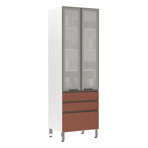Paneleiro Torre 70Cm Prata Pérola Branco Com Gaia