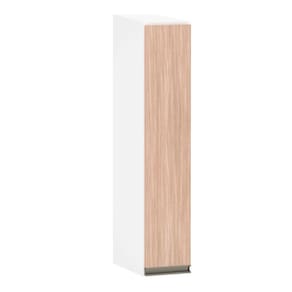 Armário Aéreo 15cm 1 Porta Pérola Branco Polar C/Cumaru