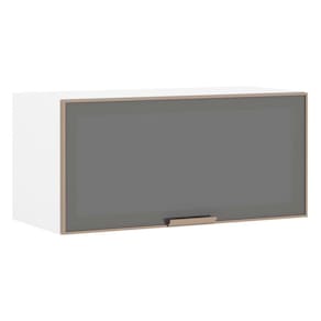 Armário Aéreo Basculante 80cm Branco C/1 Porta Em Vidro