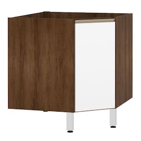 Balcão Sem Tampo Canto Diagonal Jade Com Branco