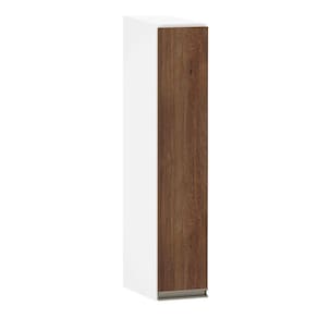Armário Aéreo 15cm 1 Porta Pérola Branco Polar C/Nogueira