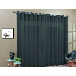 Cortina Voil Sala Ou Quarto 5,00x2,80 Ilhós Cromado