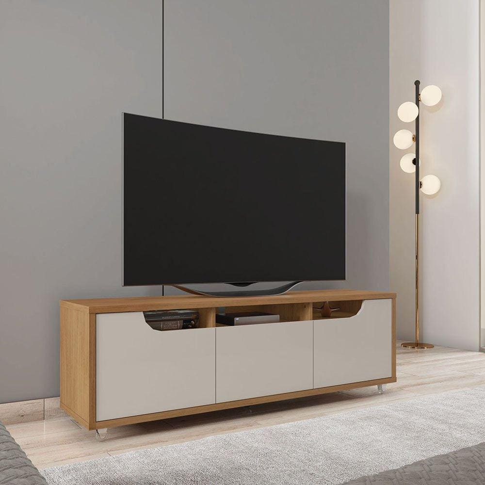 Rack para TV até 60 Polegadas 160cm 1 Gaveta 2 Portas Jersey Cedro/Off White
