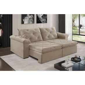 Sofá Retrátil 2 Lugares 242cm Astor 2137 Bege