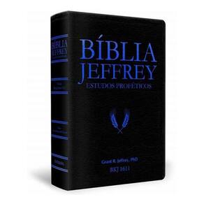 Bíblia Jeffrey Com Estudo Proféticos Preta Com Azul + Caixa