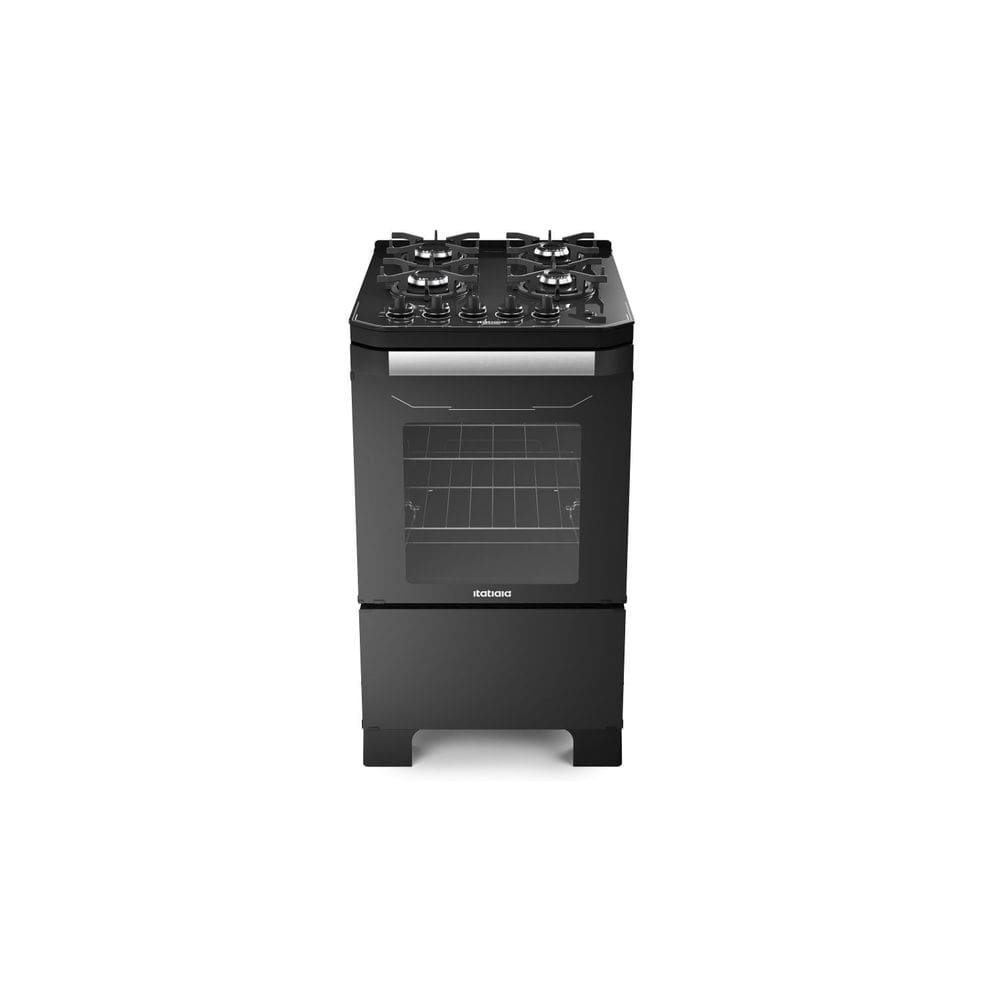 Fogão 4 Bocas Mesa de Vidro Automático Bivolt Itamaster Itatiaia Preto
