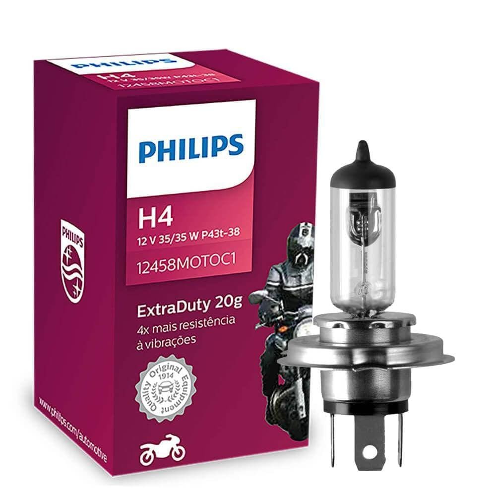 Lâmpada Philips Moto Extraduty 35w 12v P43t-38 H4 Farol