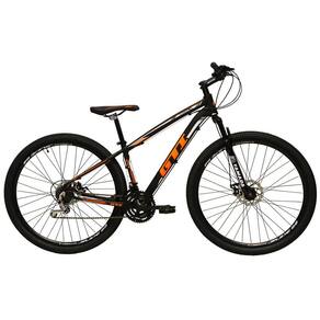 Bicicleta Aro 29 Gti Roma Alumínio 27v Freio a Disco Mecânico Garfo com Suspensão - Preto\Laranja