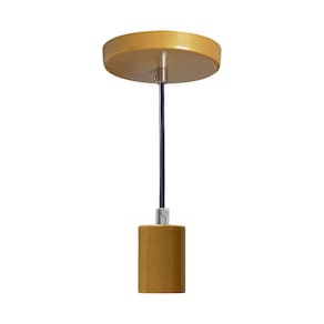 Pendente Tubo Cilindro Alumínio Dourado 4x6cm E27 ST458