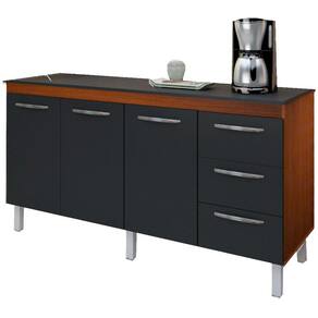 Balcao Com Tampo 150cm 9130x9310 Preto Savana Mobbs