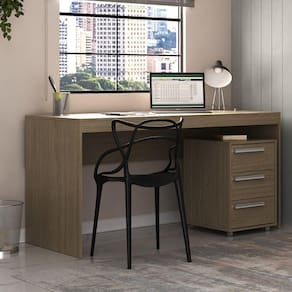 Escrivaninha 150cm com Gaveteiro 3 Gavetas com Rodízio Espresso Móveis Avelã TX
