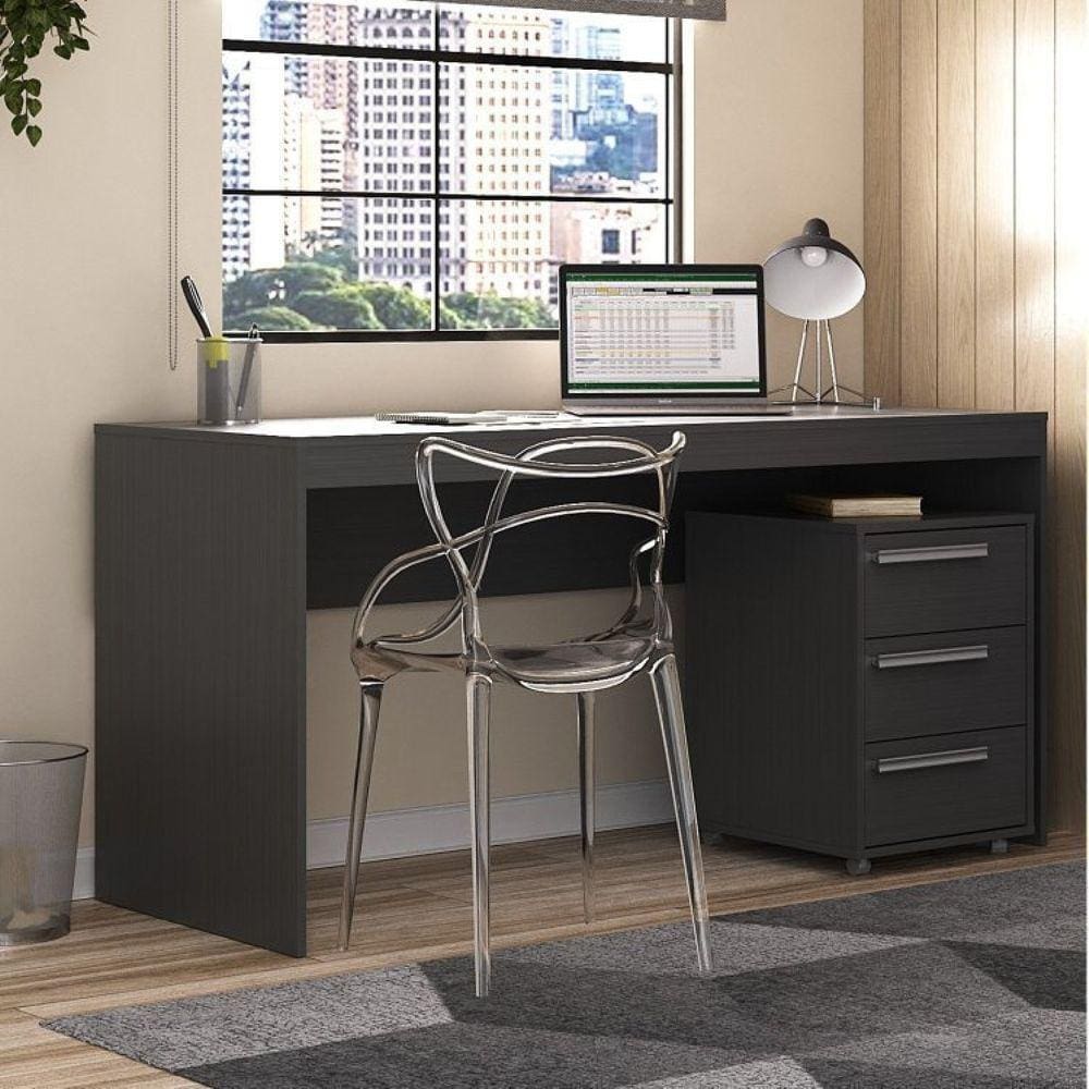Escrivaninha 150cm com Gaveteiro 3 Gavetas com Rodízio Espresso Móveis Onix TX
