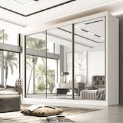 Guarda Roupa Espelhado Casal 3 Portas 6 Gavetas 100% MDF Qatar Branco