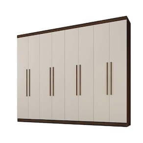 Guarda Roupa Casal 8 Portas 4 Gavetas New Premium Benetil Móveis Imbuia/Off White