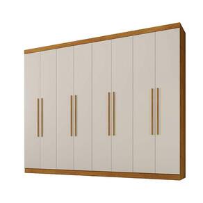 Guarda Roupa Casal 8 Portas 4 Gavetas New Premium Benetil Móveis Cinamomo/Off White
