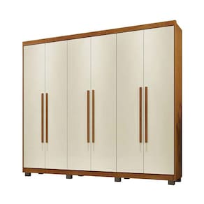 Guarda Roupa Casal 6 Portas 4 Gavetas Verona Benetil Móveis Cinamomo/Off White