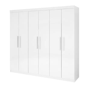 Guarda Roupa Casal 6 Portas 4 Gavetas Leblon D`Doro Móveis Branco