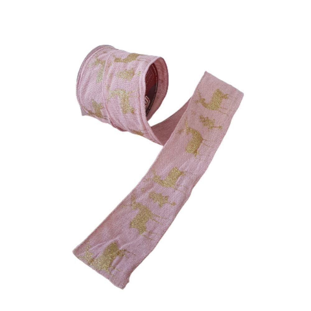 Fita Aramada Em Algoidão Rosa Comp 9.14m