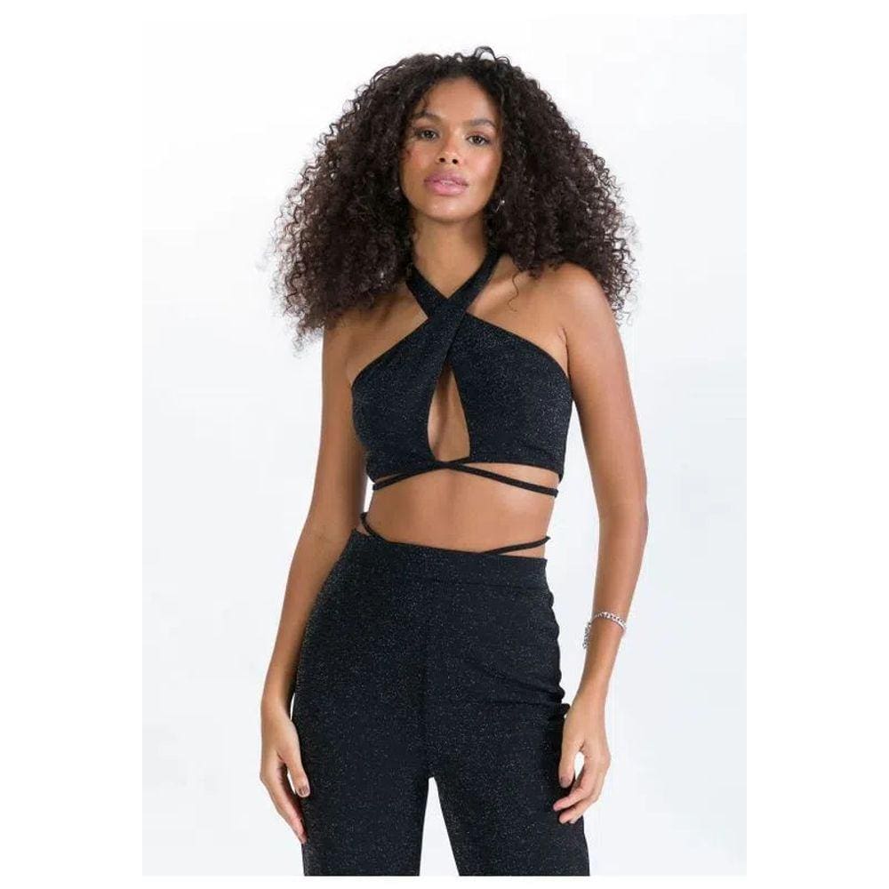 Blusa Frente Unica Transpassada Myft Feminina