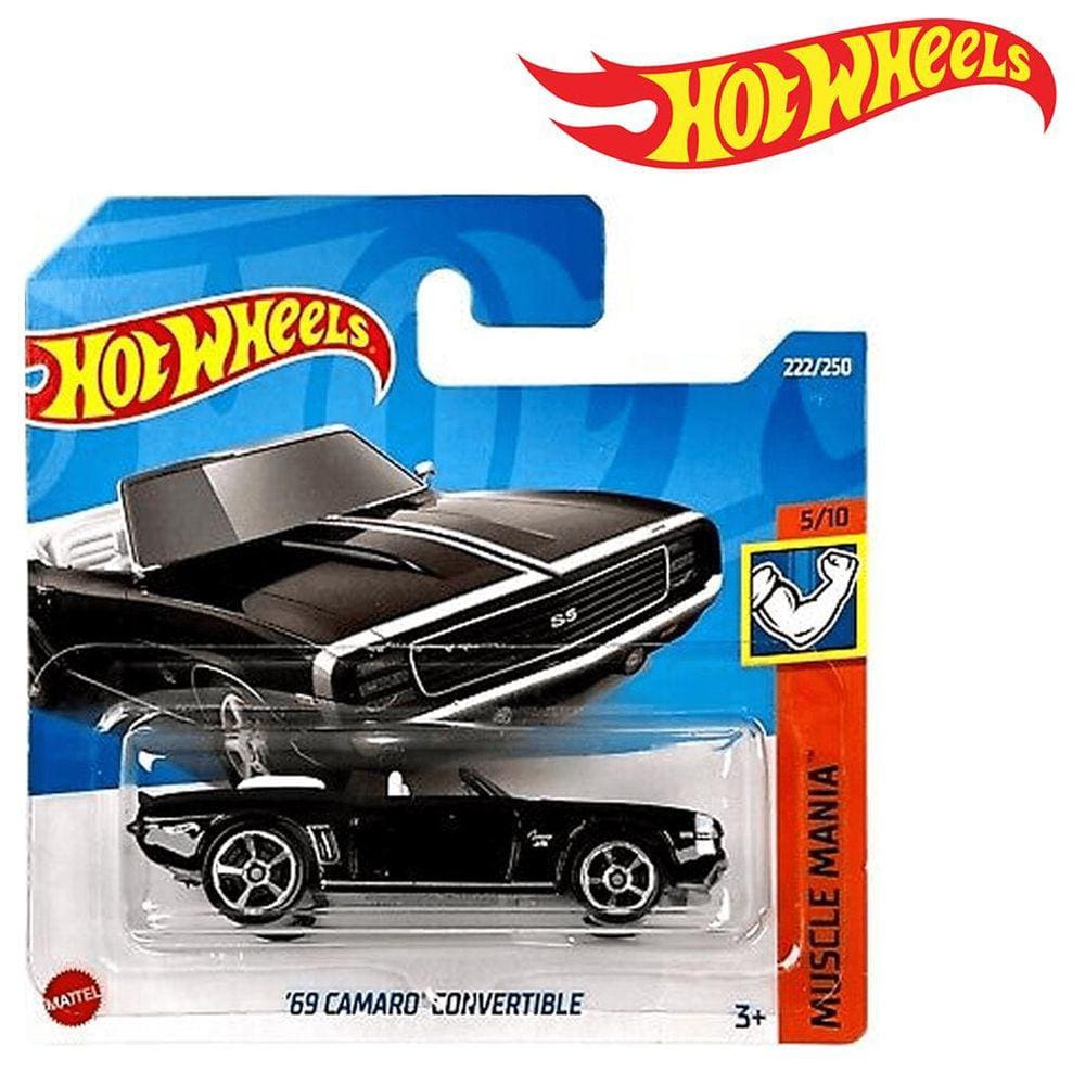 Hot Wheels `69 Camaro Convertible Preto Colecionável Mattel