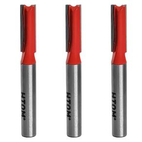 Kit 3 Fresa Reta 1/4 Haste 1/4 Corte Duplo Metal Duro Tupia