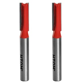 Kit 2 Fresa Reta 1/4 Haste 1/4 Corte Duplo Metal Duro Tupia