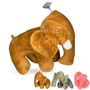 Elefante De Pelúcia Brinquedo Para Bebê - Cinza
