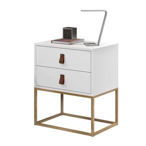Mesa de Cabeceira 45 Unic Estilo Industrial Pés de Ferro Dourado