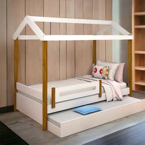 Cama Casa Elisa Branca com Auxiliar