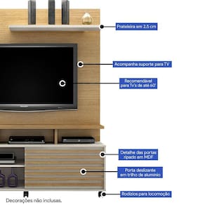 Estante Home Valde Móveis Star Para Tvs Até 60 Polegadas
