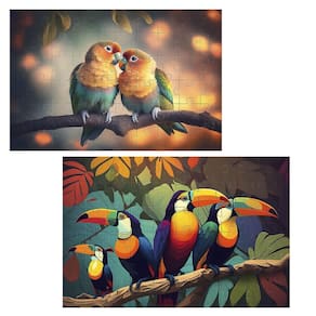 Kit 2 Quebra-Cabeças Cognitivos Amor Aves 24 Peças