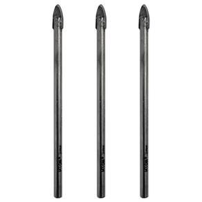 Kit 3 Brocas Para Vidro 3Mm Porcelanato Cerâmica Metal Duro