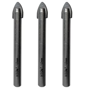 Kit 3 Brocas Para Vidro 10Mm Porcelanato Cerâmica Metal Duro