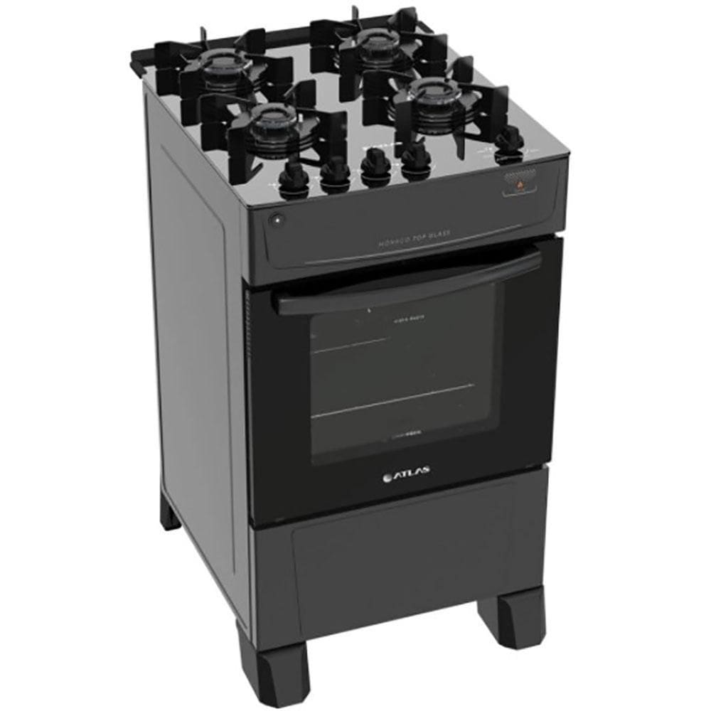 Fogão Atlas Mônaco Top Glass 4 Bocas Acendimento Automático