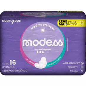 Absorvente Modess Suave Com Abas 16 unidades