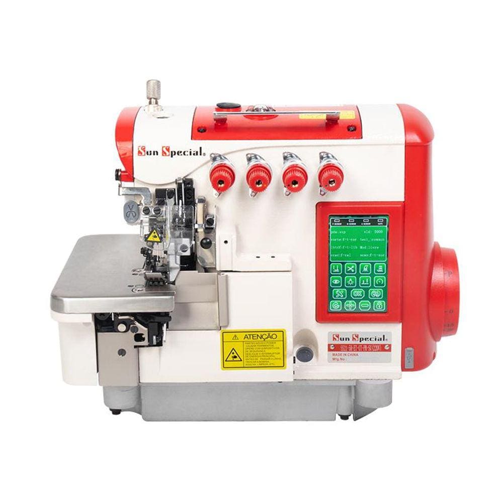 Máquina Costura Industrial Interlock Larga Eletrônica SS21-5H-ET-UT-PR-SU-QI 220V - Sun Special