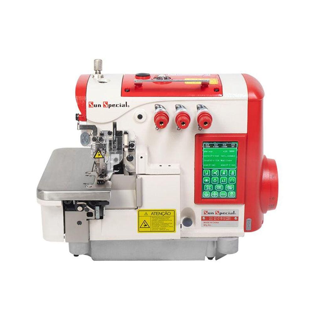 Máquina Costura Industrial Overlock Eletrônica SS21-3ET-UT-PR-SU 220V - Sun Special
