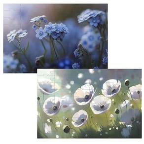 Kit 2 Quebra-Cabeças Atividades Mente As Flores 24 Peças