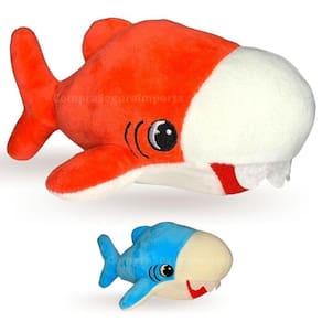 Tubarão De Pelúcia Brinquedo Para Bebê 18Cm Antialérgico