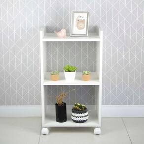 Estante Multiuso Branco para Quarto Sala com Rodinha 40cm