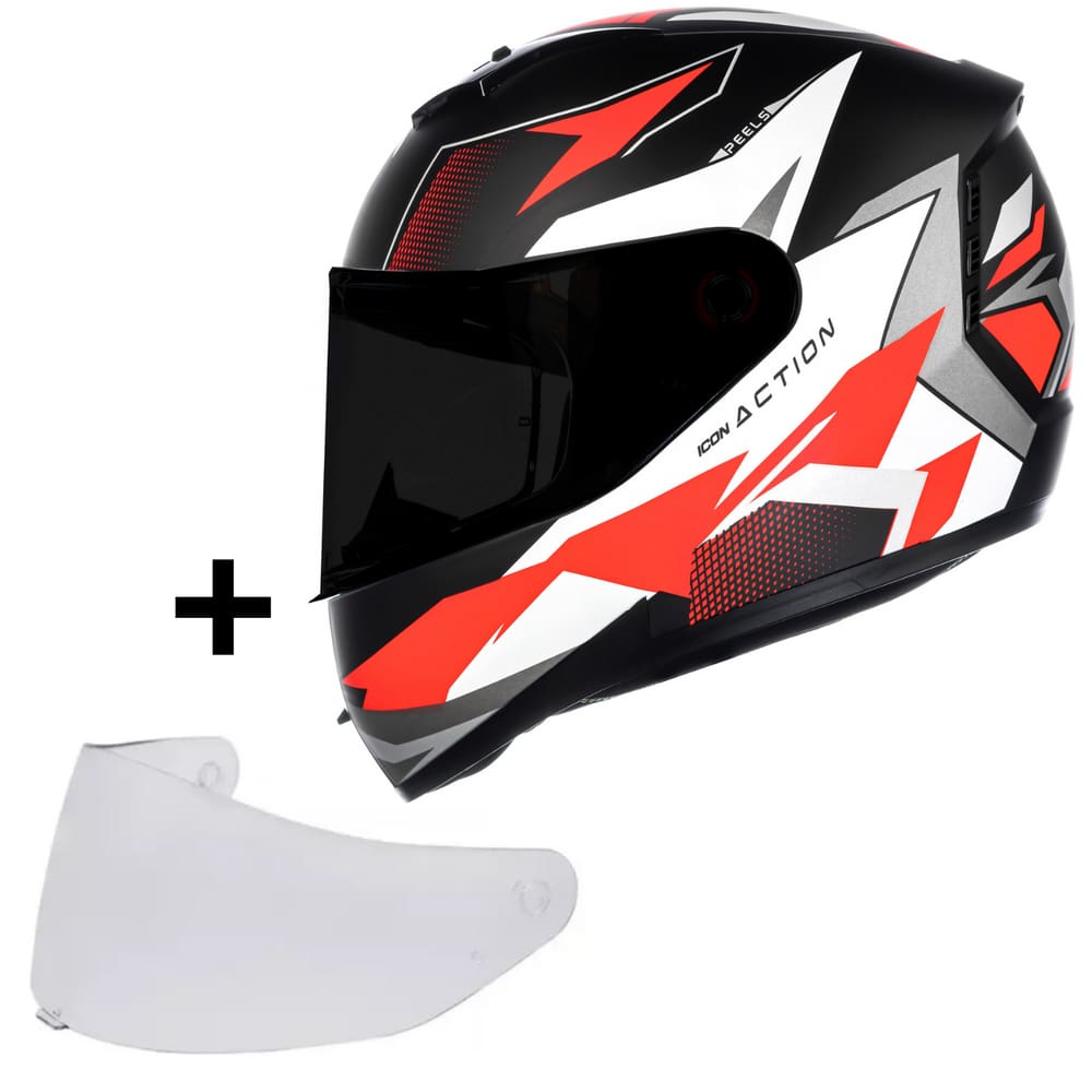 Capacete Masculino Peels Icon Action Preto Fosco + Viseira