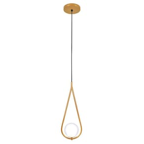 Luminária Teto Pendente Gota Globo Vidro Cama Quarto Dourado